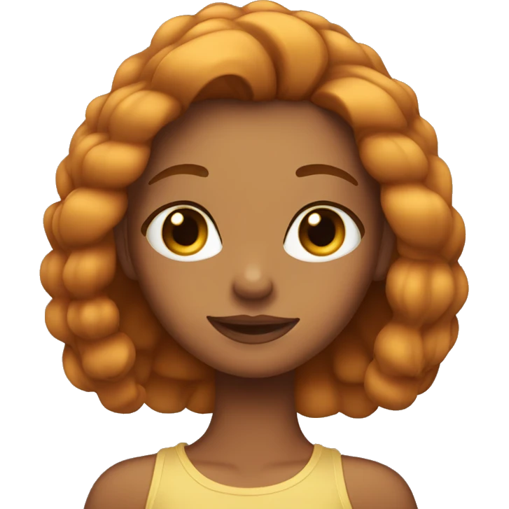 Tanned girl, long eyelashes, ginger straight hair  emoji