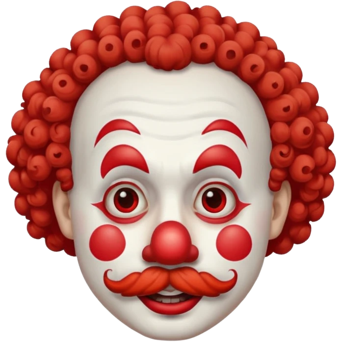 Classic clown — curly mustache, red nose emoji