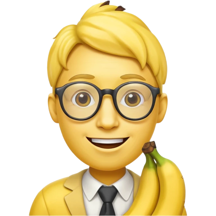 banana human with glasses emoji