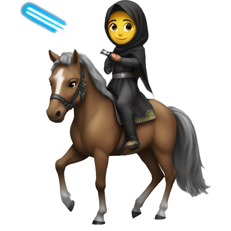 muslim girl holding light saber on horse emoji