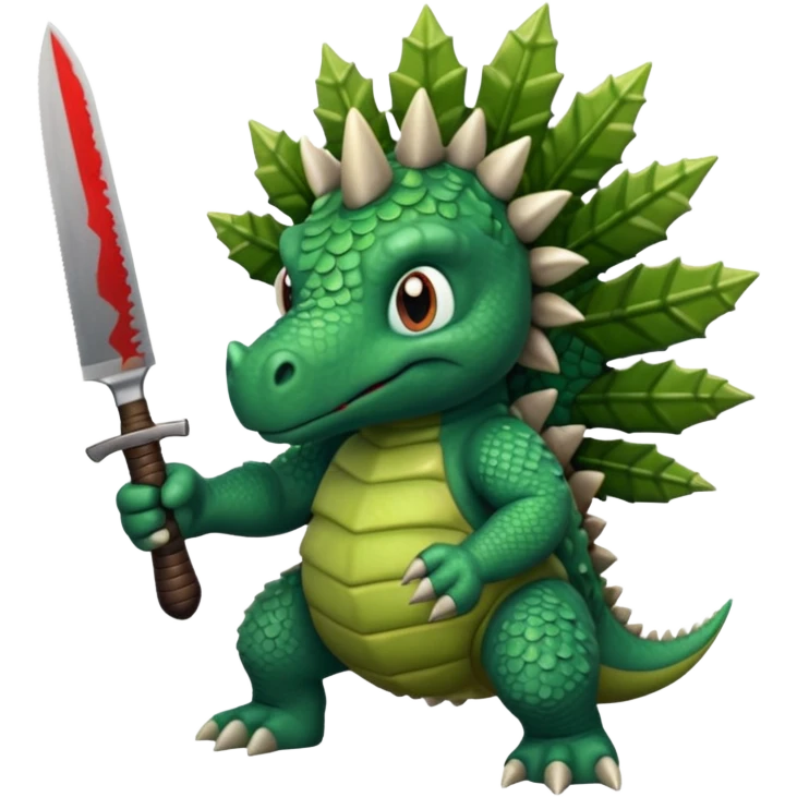 Stegosaurus with knife emoji