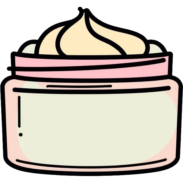 Facial moisturizer cream in jar, minimalist, rounded, soft pastel colors, no outline emoji