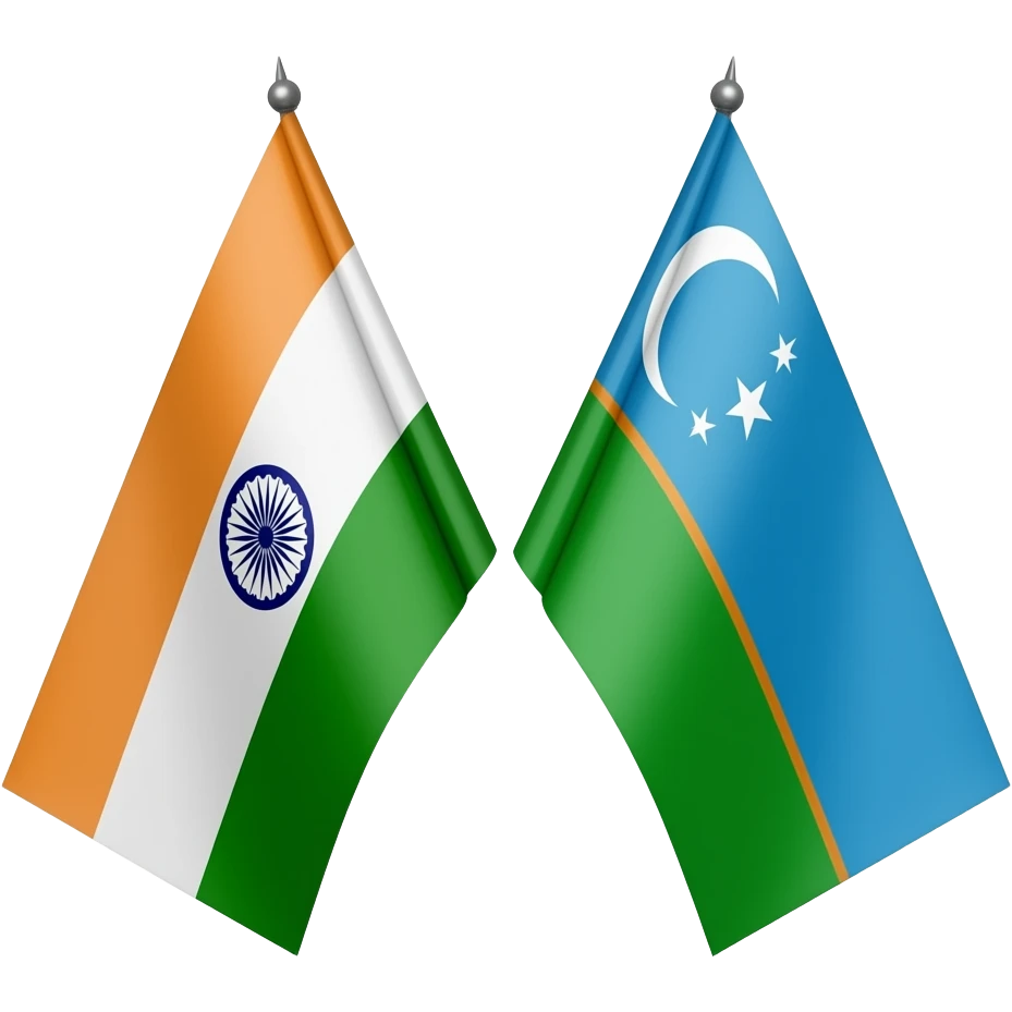 india and uyghuristan (east turkestan) flag emoji