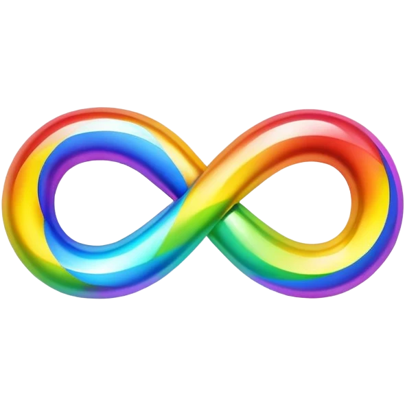 Rainbow infinity sign emoji