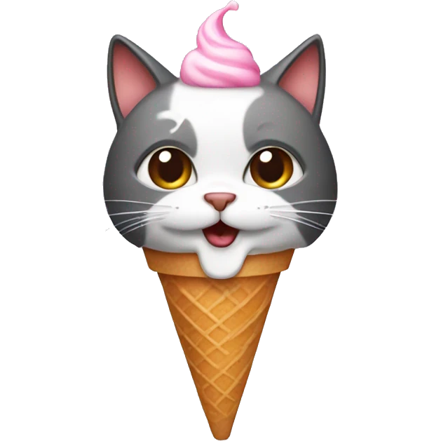 cat with ice cream emoji