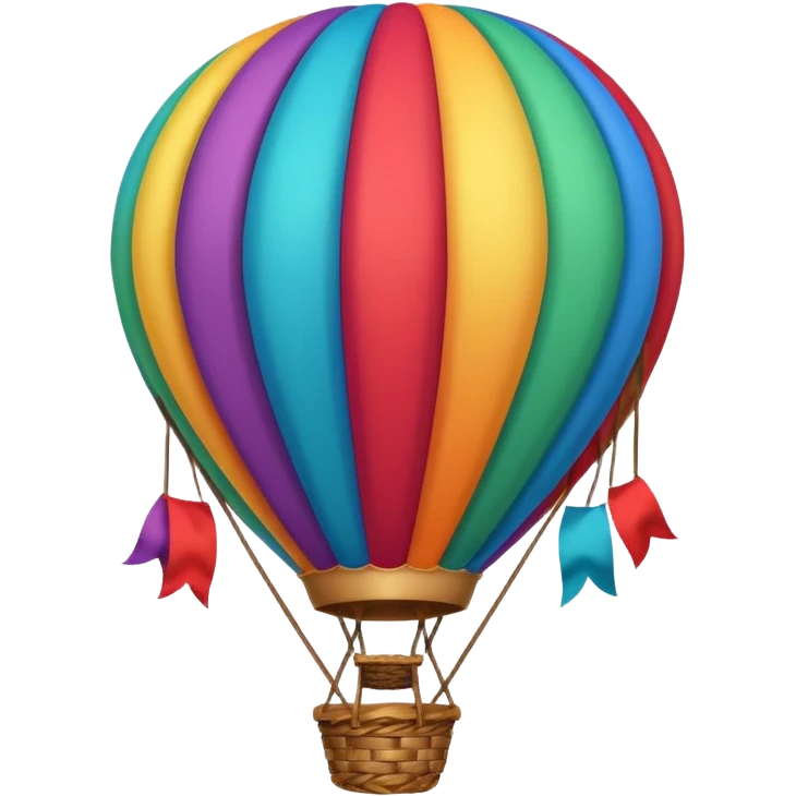 Balloon – Hot air balloon with colorful fabric emoji