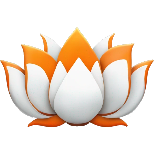 Bjp lotus in orange colour  emoji