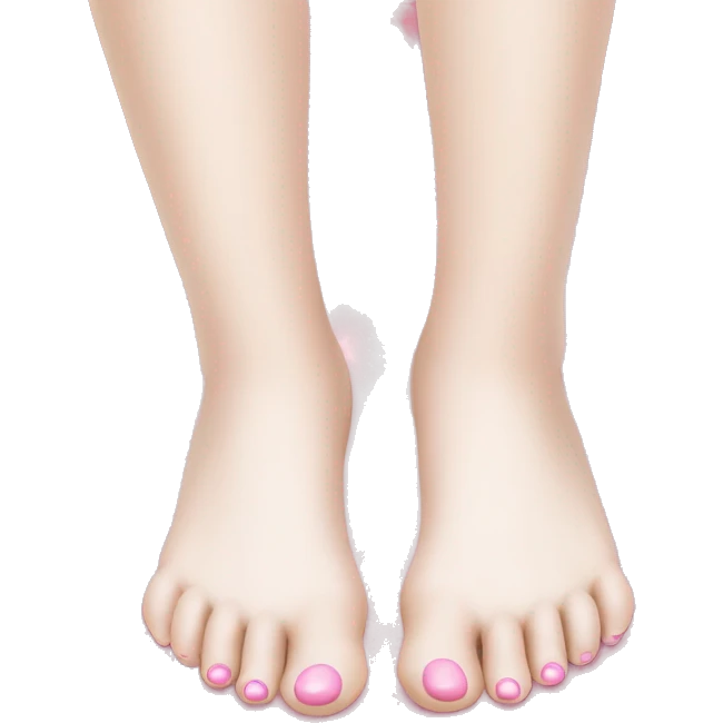 Beautiful girl’s foot white + pink  emoji