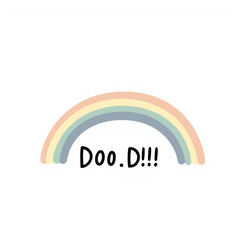 handwritten 越努力 越幸运 in pastel rainbow gradient, soft and uplifting, medium-bold handwritten font, centered, transparent background, gentle and hopeful style emoji