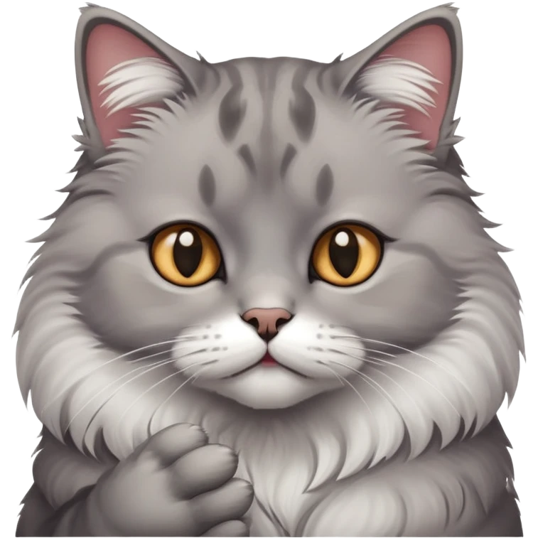 thoughtful cat with paw on chin emoji