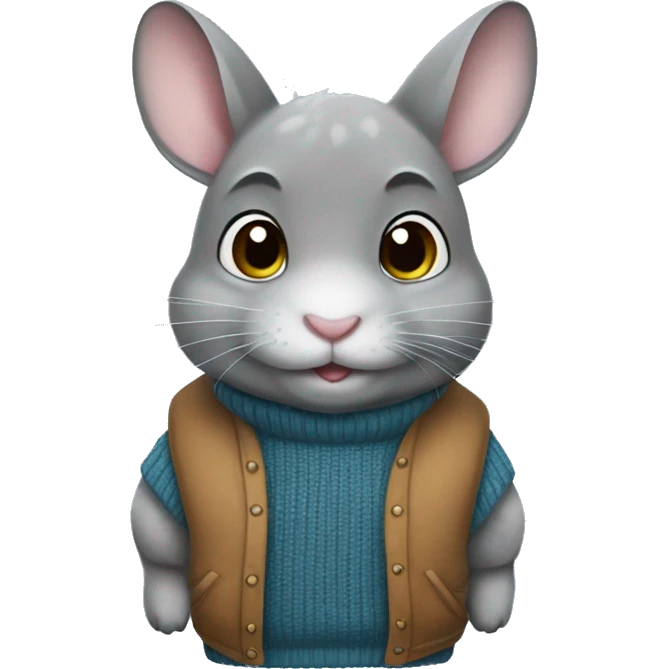 Chinchilla in a sweater vest emoji