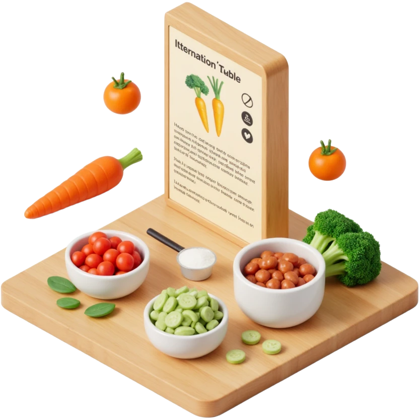 Floating Ingredients Around a Recipe Card (with Transparent Background) emoji