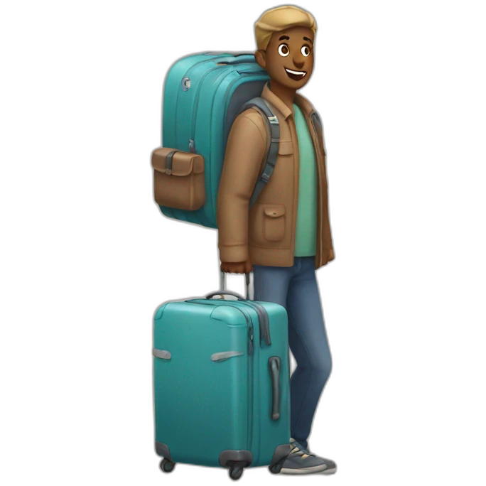 animated and kind luggage emoji