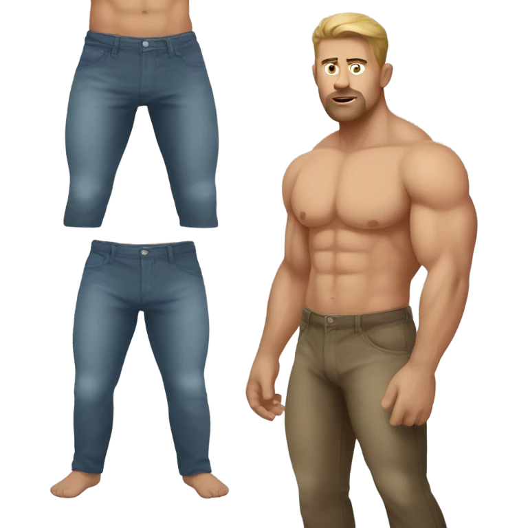 Man in pants big muscles  emoji