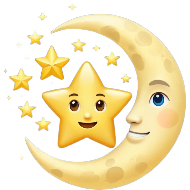 Moon and star emoji