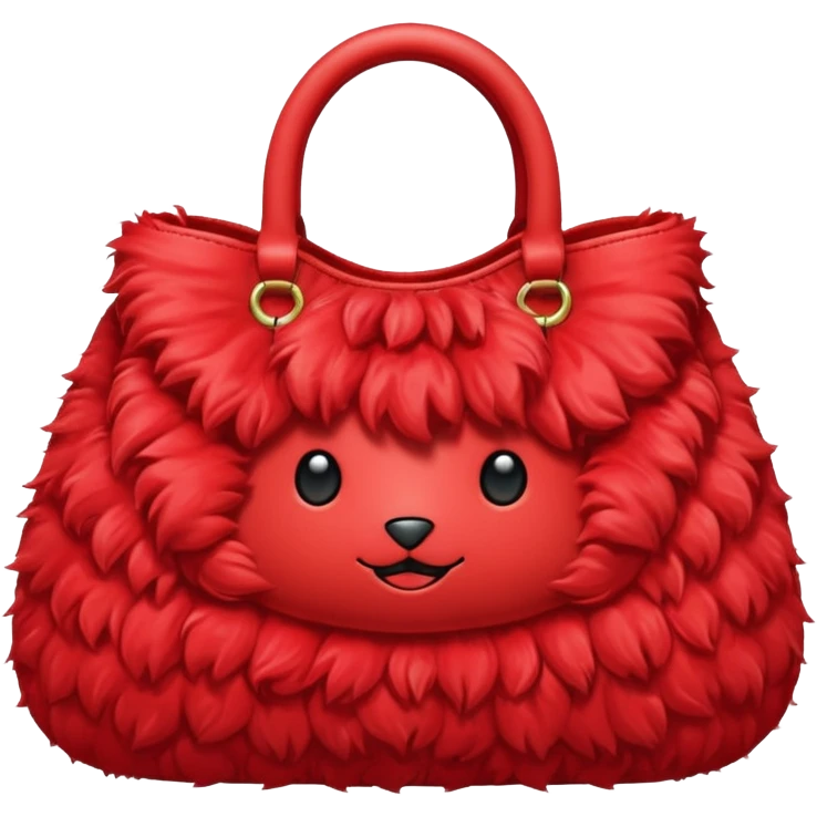 red fluffy bag emoji