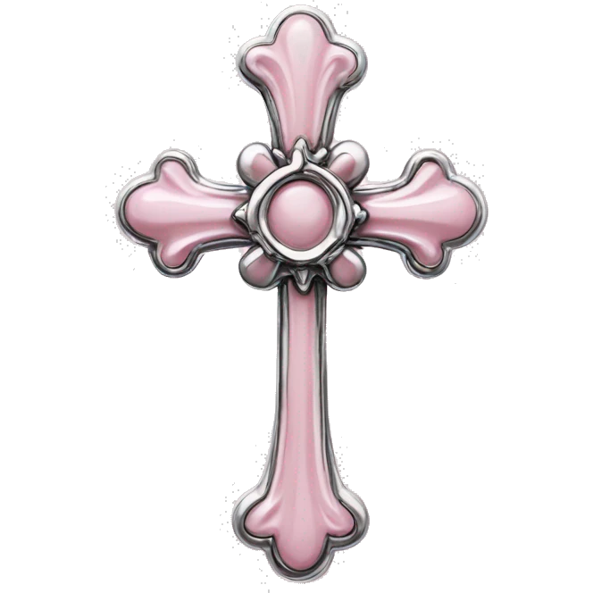 light pink chrome hearts cross emoji