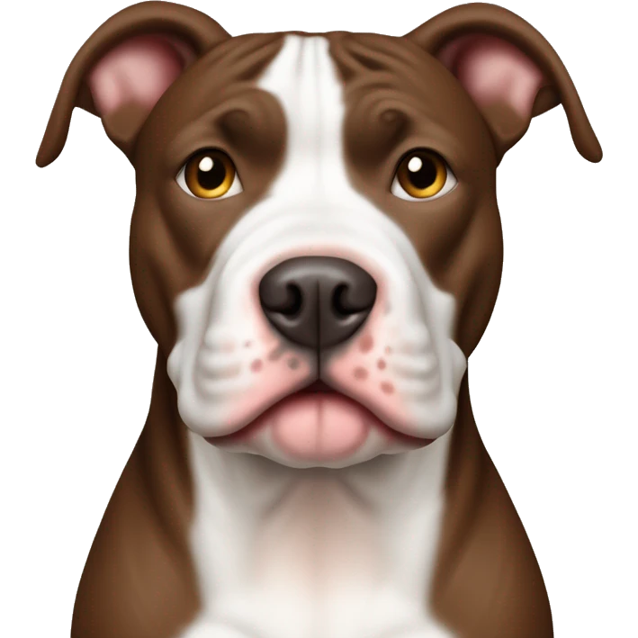 Schokobrauner pitbull mit vertikalem weißen Strich von Nase bis Stirn emoji