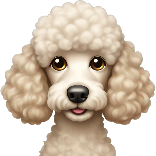Poodle, cream, light brown ears, kiss  emoji