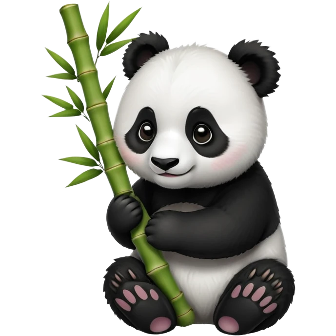 cute panda holding bamboo emoji