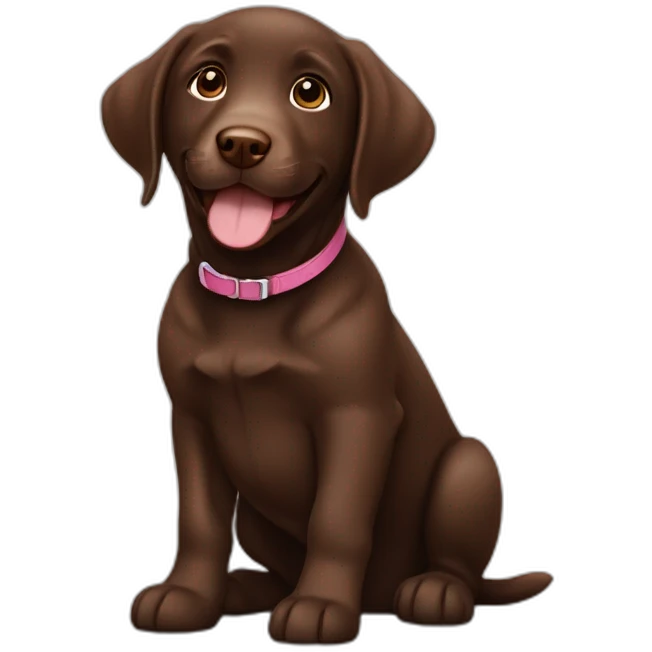 Happy sweet chocolate brown Labrador puppy emoji