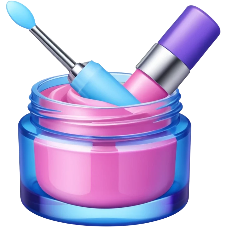 aesthetic skincare products asmr pink blue purple emoji