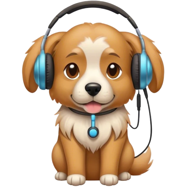 doggy wearing earphones emoji