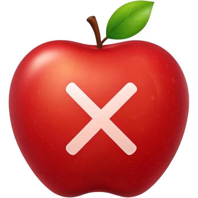 apple with a check mark emoji