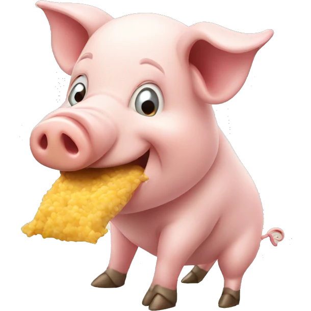 Pig eats  emoji
