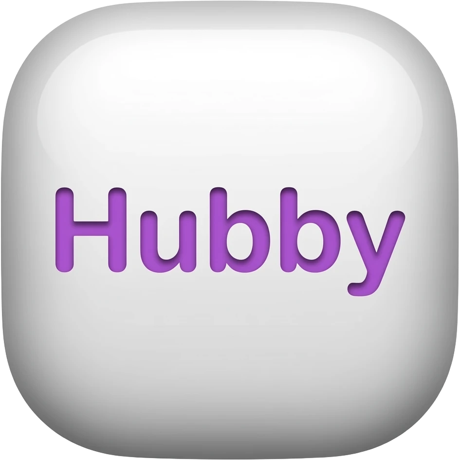 Hubby the word in purple emoji