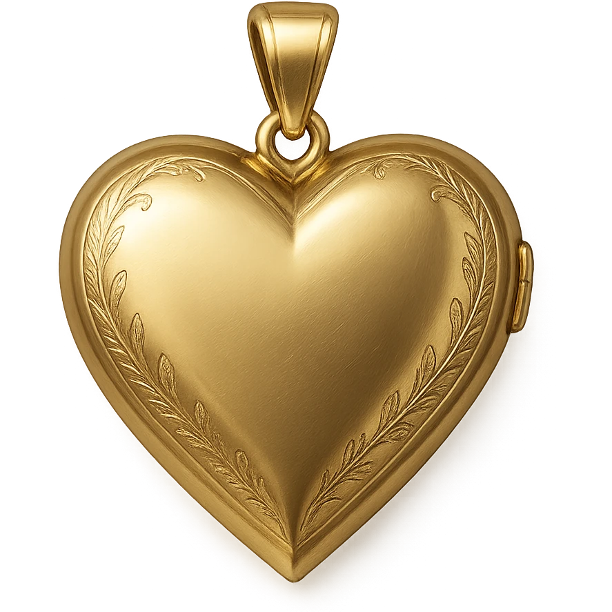 romantic heart-shaped locket emoji