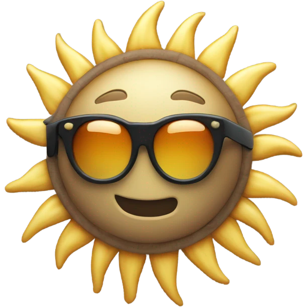 wondering sun with glasses emoji