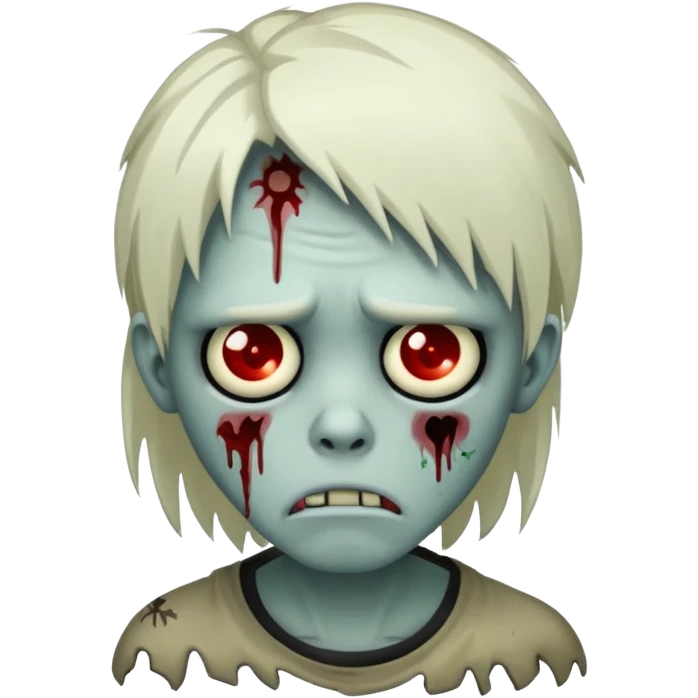 sad zombie with emo hair emoji