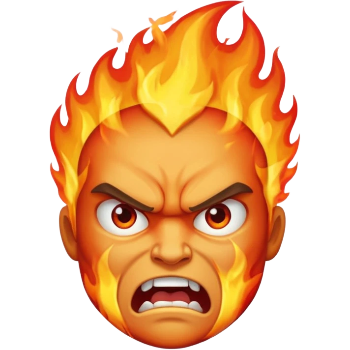 fire face angry emoji