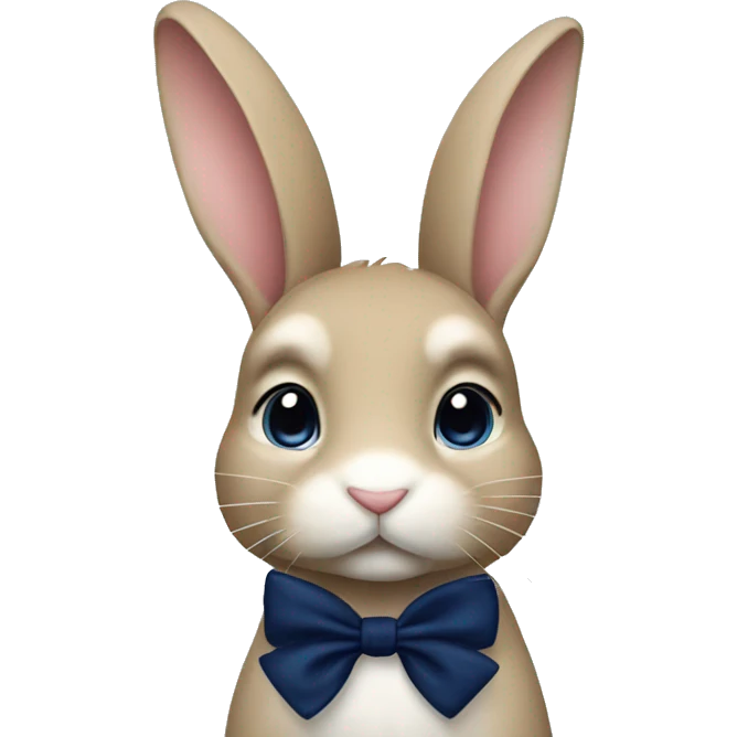 Bunny with a navy blue bow  emoji