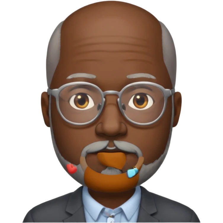 bald gray beard black man glasses emoji