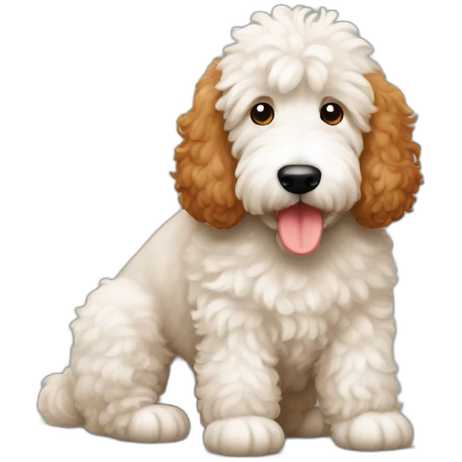 Red goldendoodle humping sheepadoodle emoji