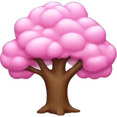 A tree with pink snow emoji