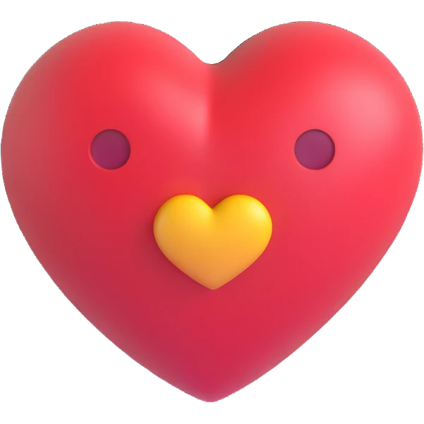 red heart emoji 3D style emoji