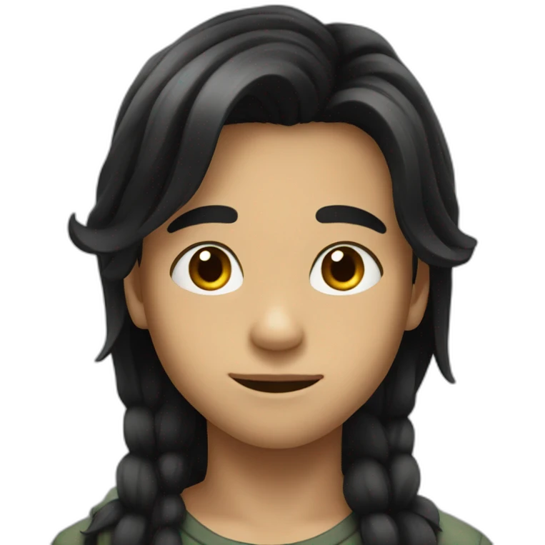 boy with long black hair emoji