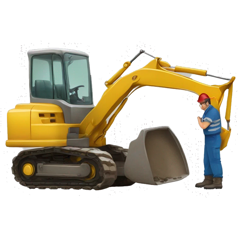 crear una maquina retroexcavadora trabajando emoji