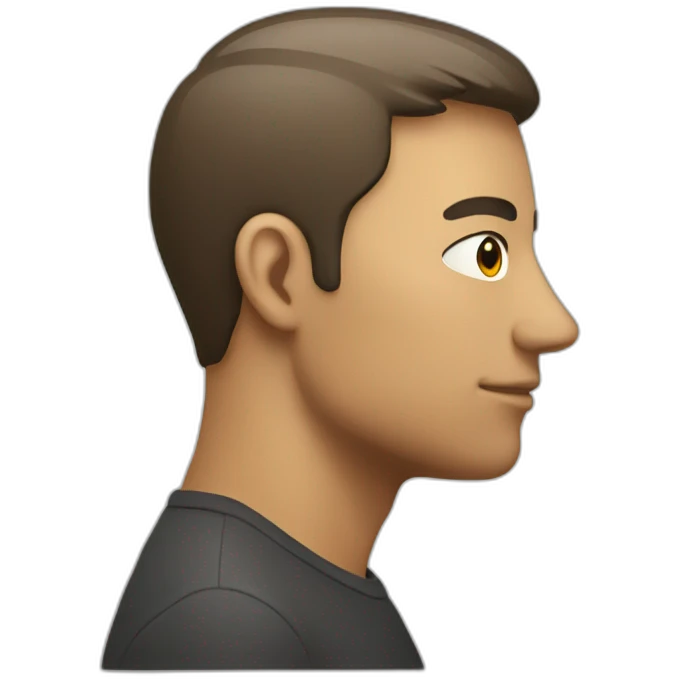 side view of a face looking at you emoji