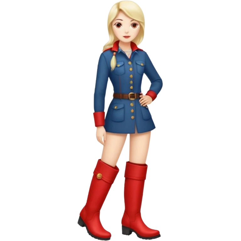 woman's red long boots emoji