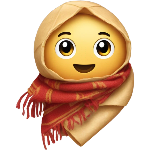 Burrito wearing a scarf emoji