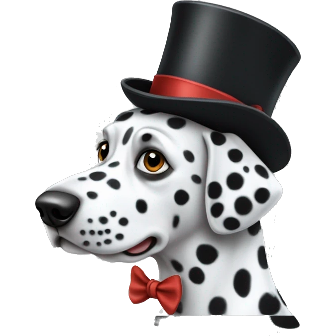 Dalmatian with a top hat emoji