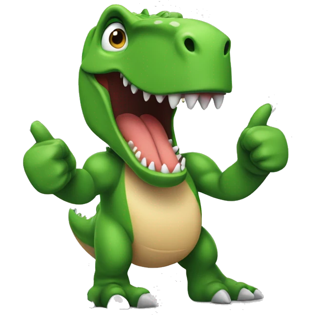 tyrannosaurus showing thumbs up emoji