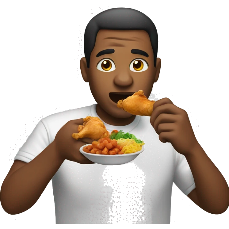man eating chicken  emoji