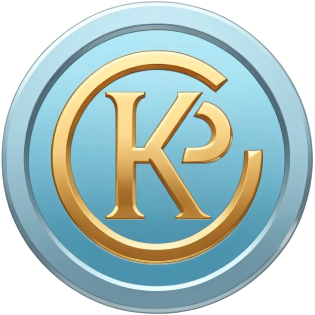 The Phoenician letter "𐤊" on a light blue circular background, Kaspa cryptocurrency logo emoji