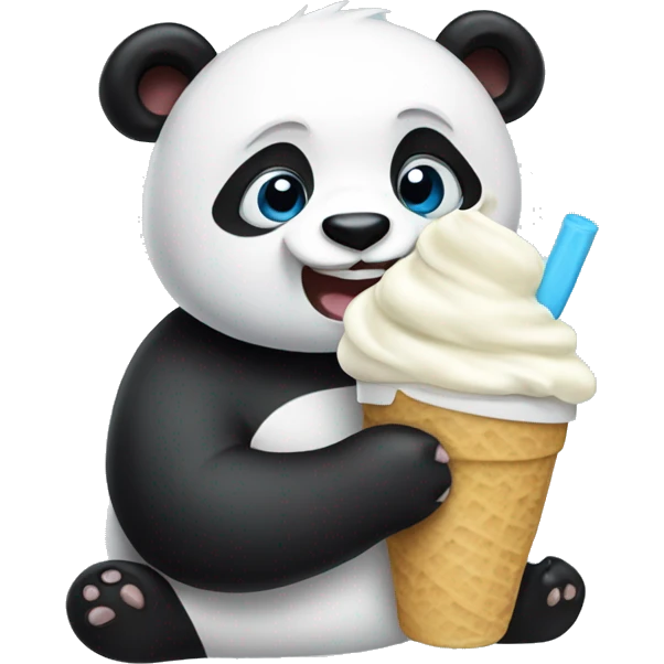 Panda eating ice creamer  emoji