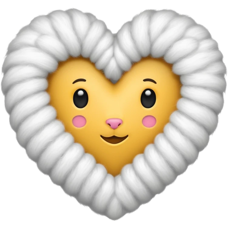white fur heart, large locks of wool emoji
